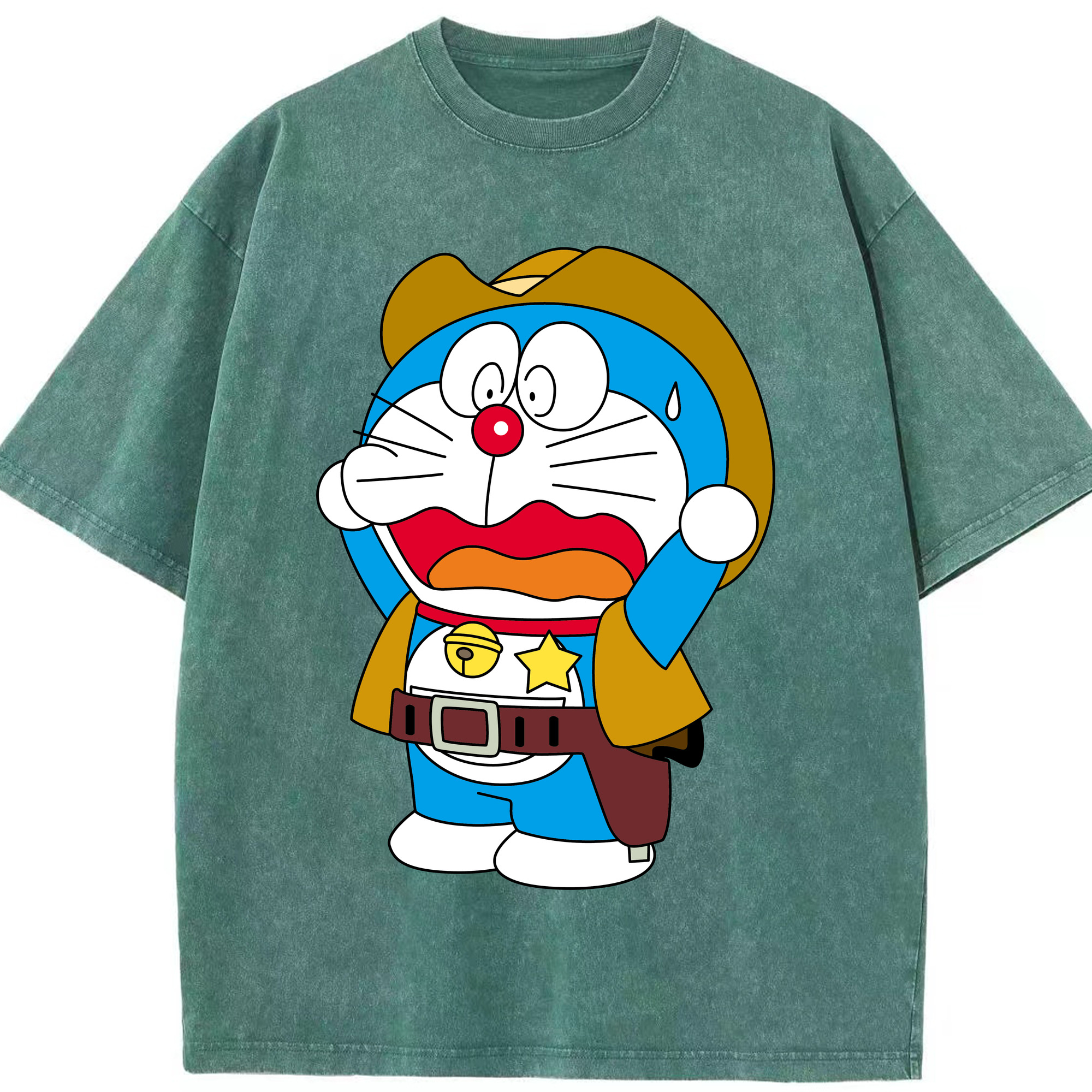 （画像用） ドラえもん Doraemon 綿100% ヴィンテージ風 半袖Tシャツ（フロントプリント）